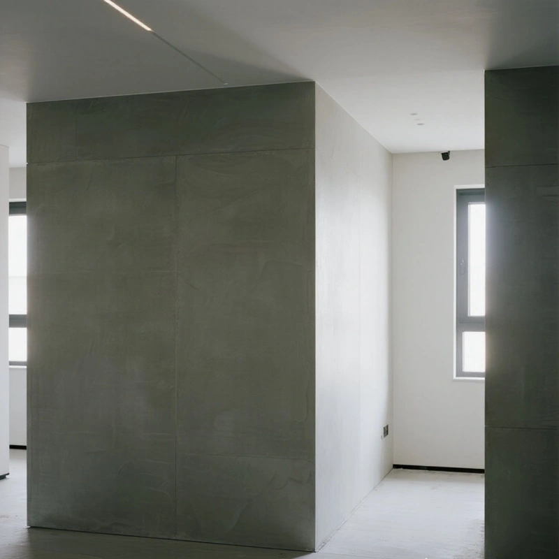 Fiber cement boards applied in fire-resistant and moisture-proof interior wall and partition systems.