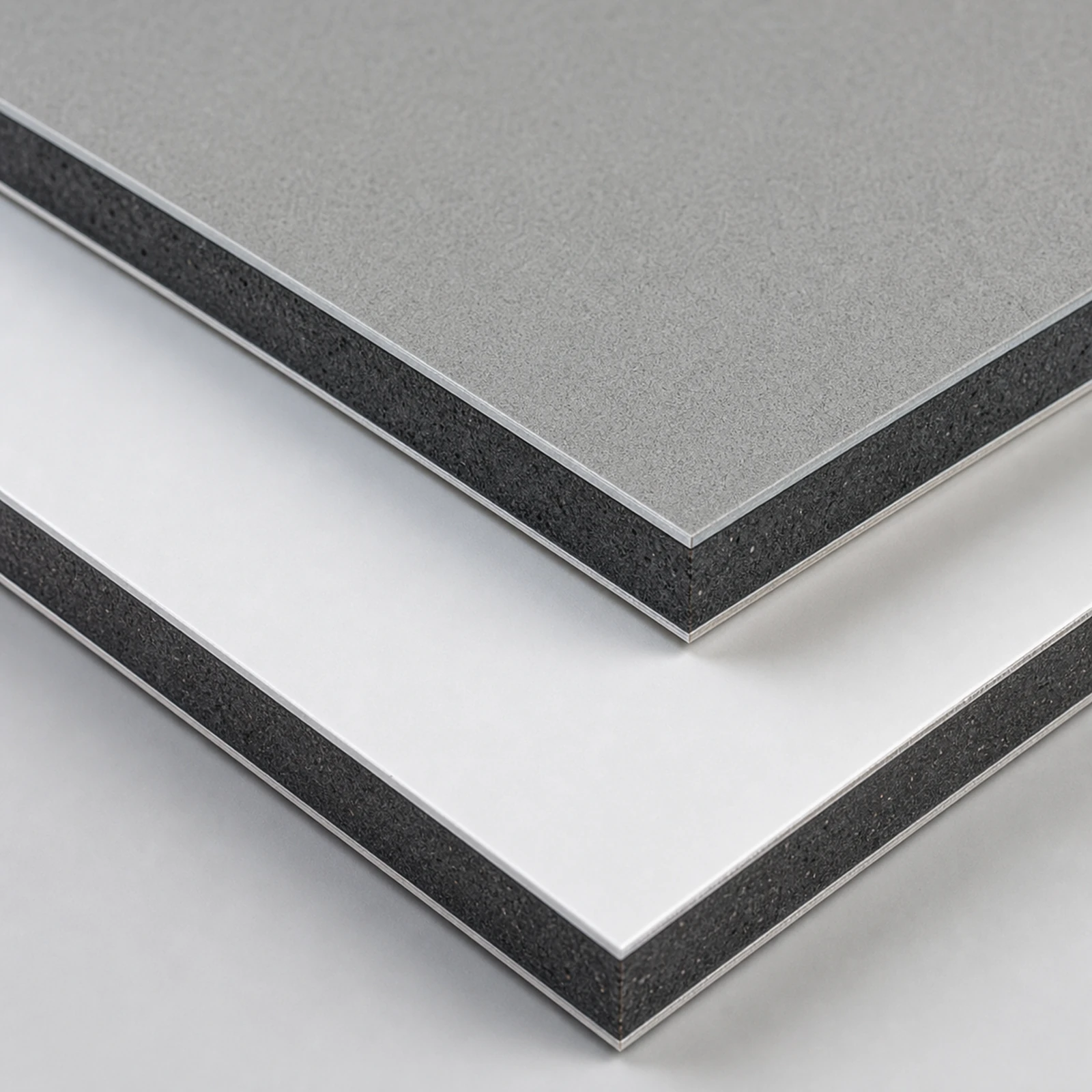 Installed coloured fiber cement panels on a modern commercial facade