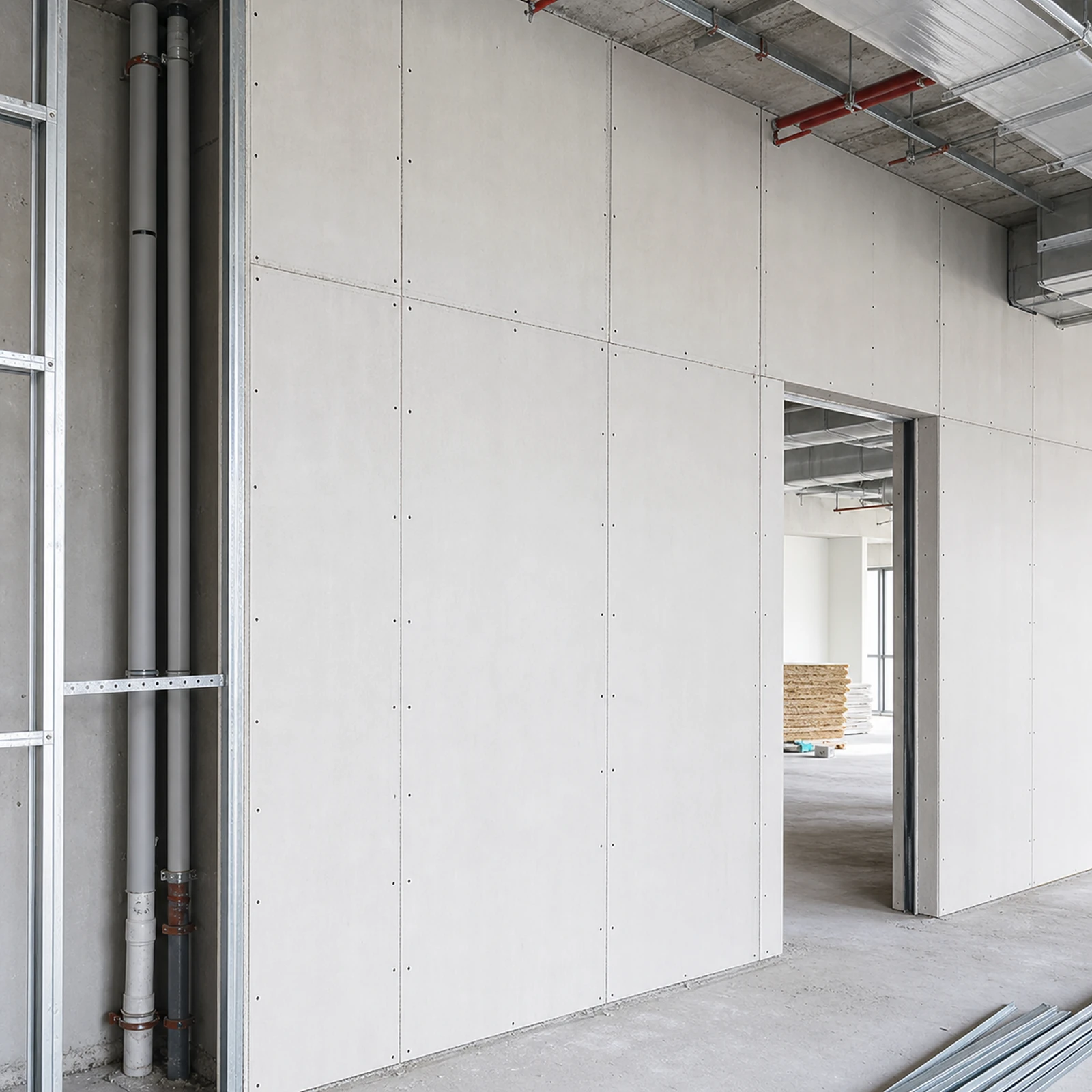 Interior compressed fiber cement board installation detail