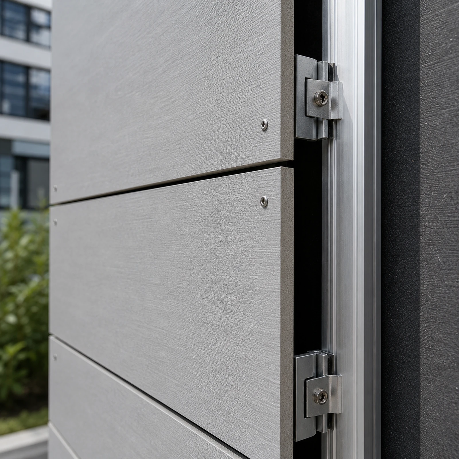 Fiber cement facade panel texture and joint detail