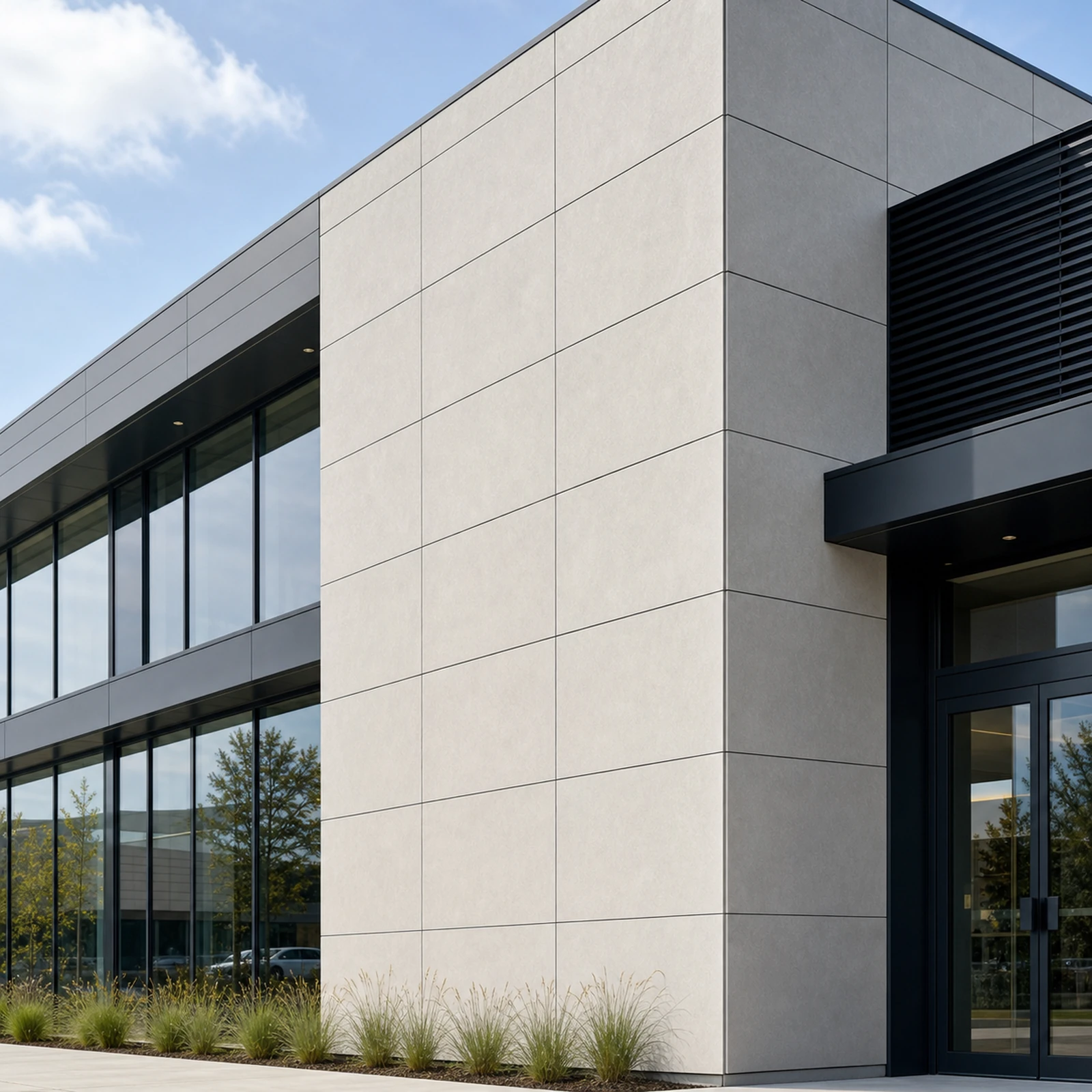 Exterior wall with fiber cement cladding panels