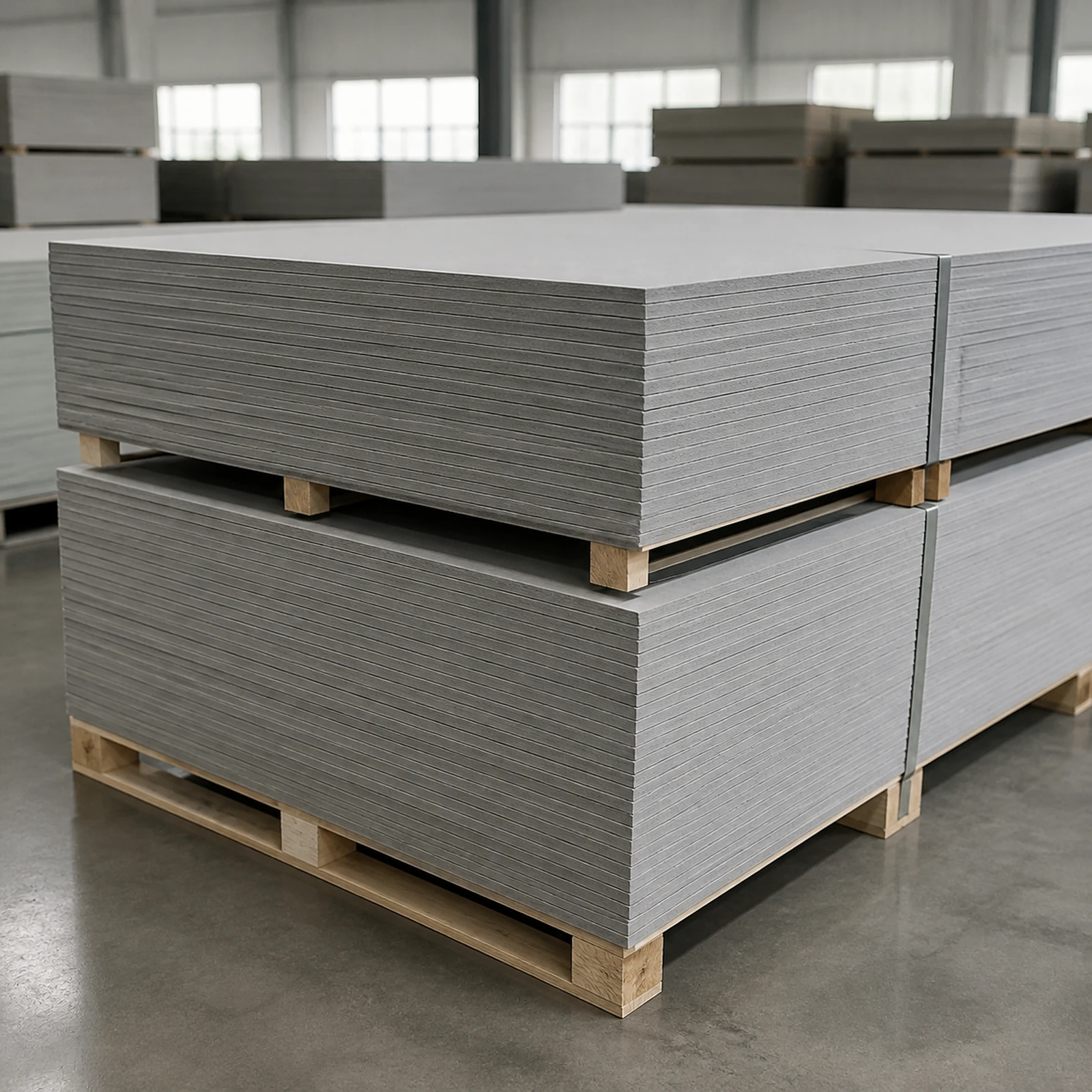Standard calcium silicate board panel stack