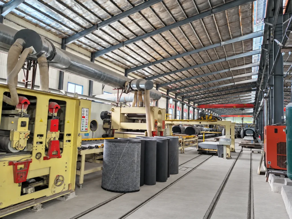 Surface processing equipment and rollers in the fiber cement board workshop